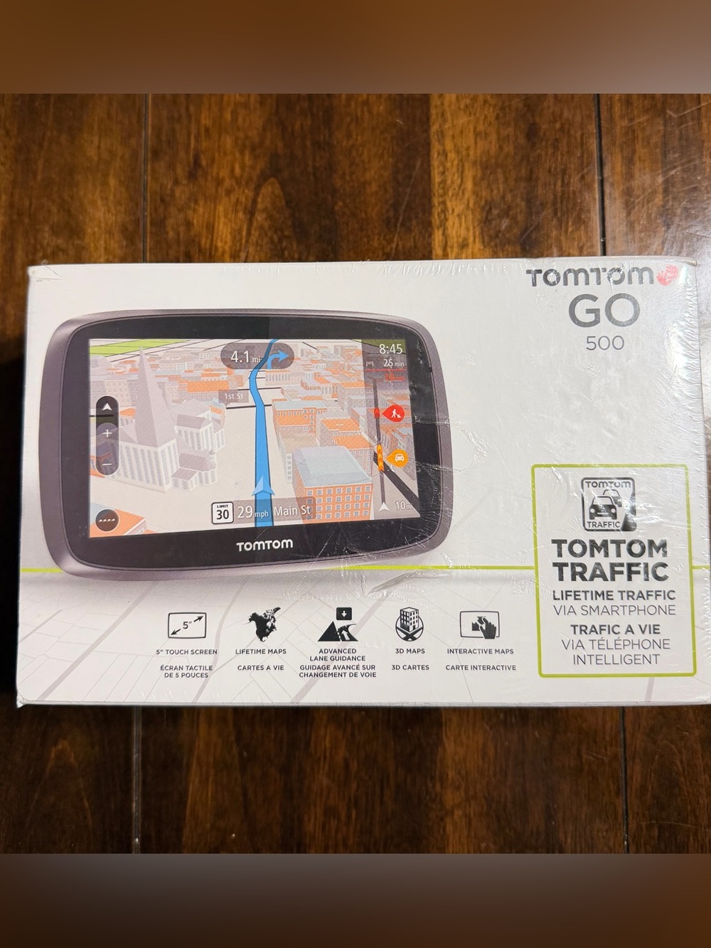 TomTom GO 500 GPS Navigator Set Traffic + LIFETIME MAPS US/CANADA/MEXICO Maps 3D